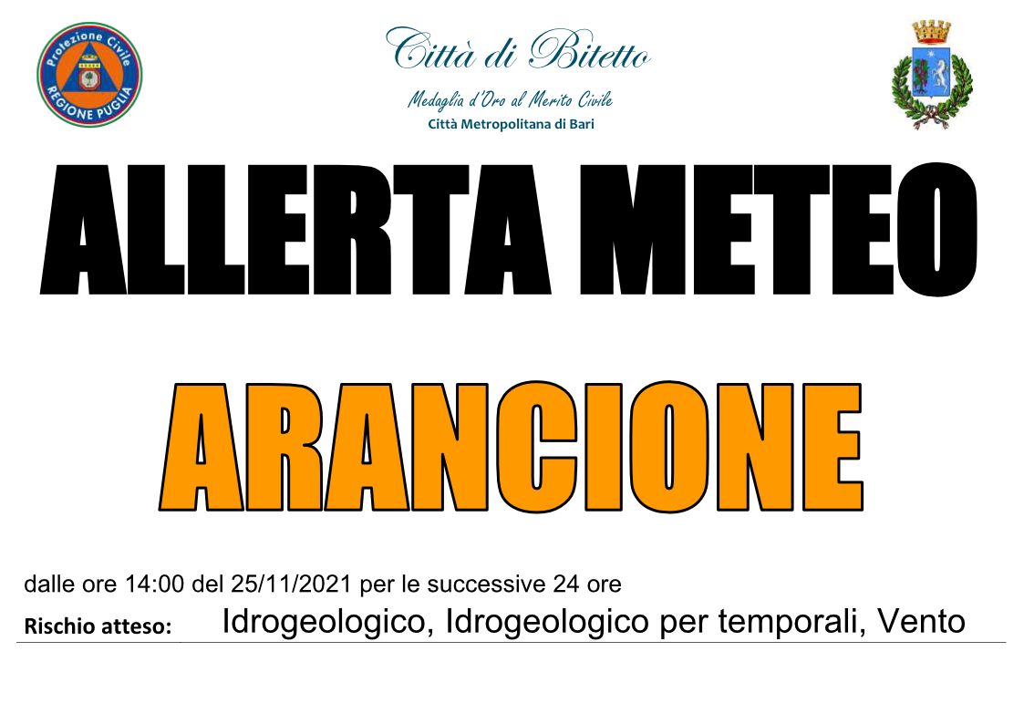 Allerta Meteo - Arancione - Idrogeologico, Idrogeologico per temporali, Vento